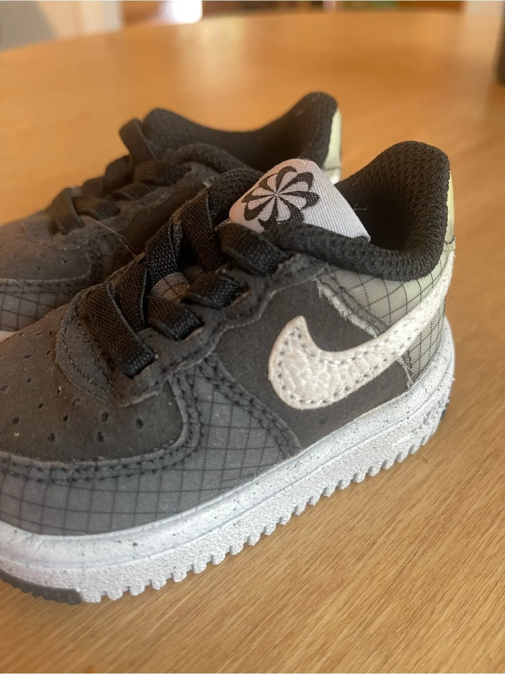 Nike Air Force 1 Crater Grid Sneakers Black/Gray BABY’s  2C NEW
